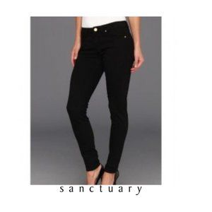 BLACK SANCTUARY JEANS WITH LEATHER SIDES